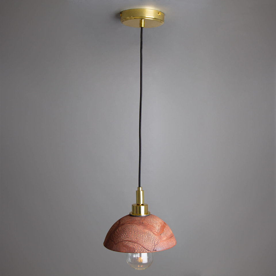 Kingii badrumstaklampa keramik röd järn 20cm IP44