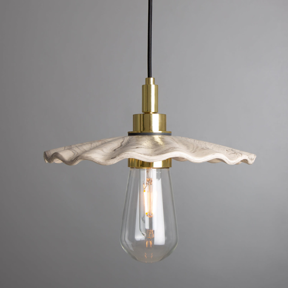 Kirhii Bathroom Ceiling Lamp Ceramic Black/White 27cm IP44