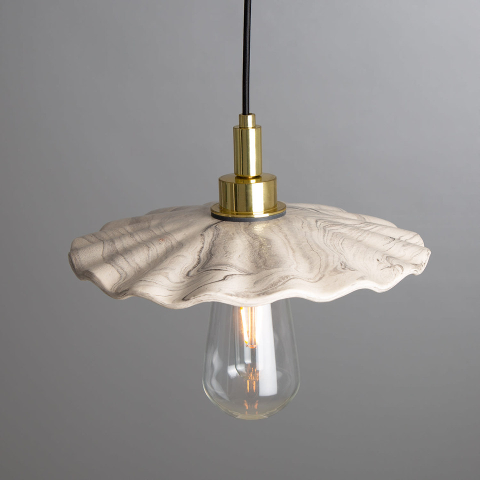 Kirhii Bathroom Ceiling Lamp Ceramic Black/White 27cm IP44