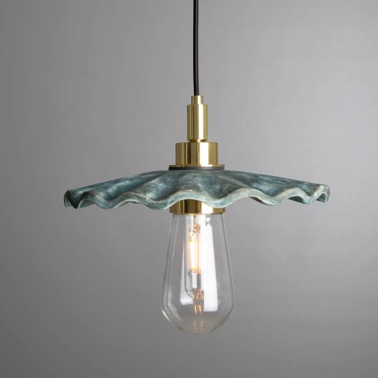 Kirhii badrumstaklampa keramik blå jord 27cm IP44