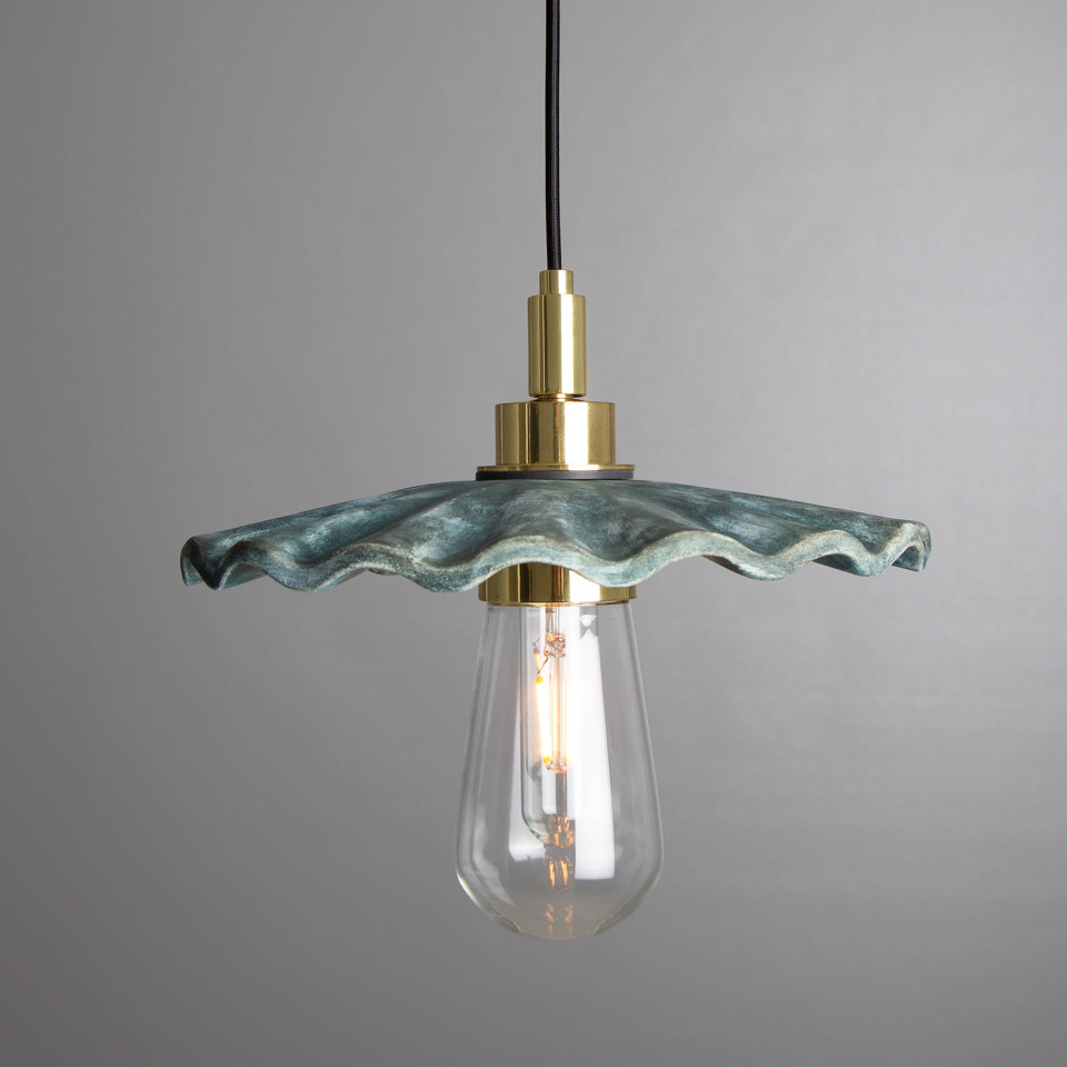 Kirhii Bathroom Ceiling Lamp Ceramic Blue Earth 27cm IP44