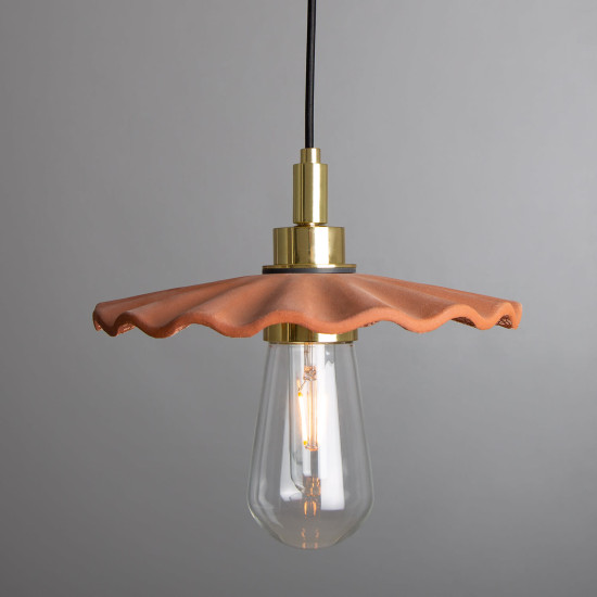 Kirhii badrumstaklampa keramik röd järn 27cm IP44