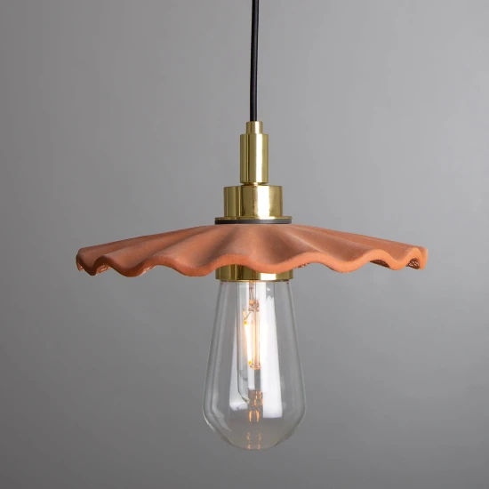 Kirhii badrumstaklampa keramik röd järn 27cm IP44