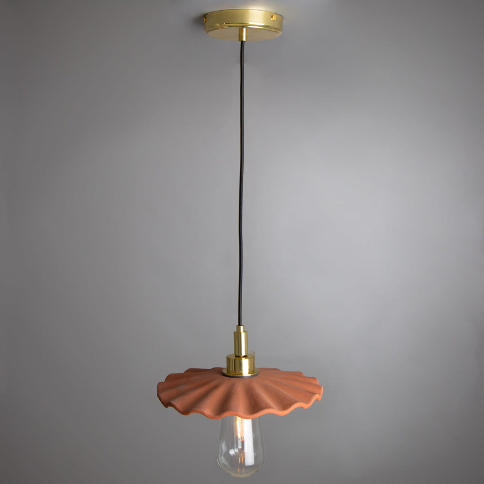 Kirhii Bathroom Ceiling Lamp Ceramic Red Iron 27cm IP44