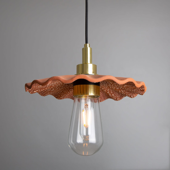 Kirhii badrumstaklampa keramik röd järn 27cm IP44