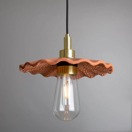 Kirhii badrumstaklampa keramik röd järn 27cm IP44