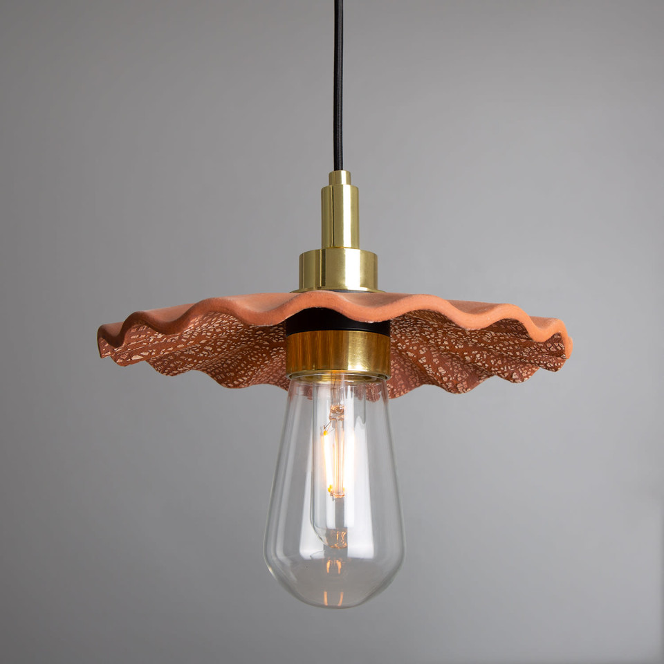 Kirhii Bathroom Ceiling Lamp Ceramic Red Iron 27cm IP44