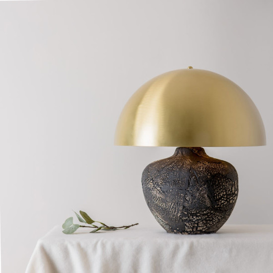 Lawson Table Lamp Ceramic Black Clay 47cm