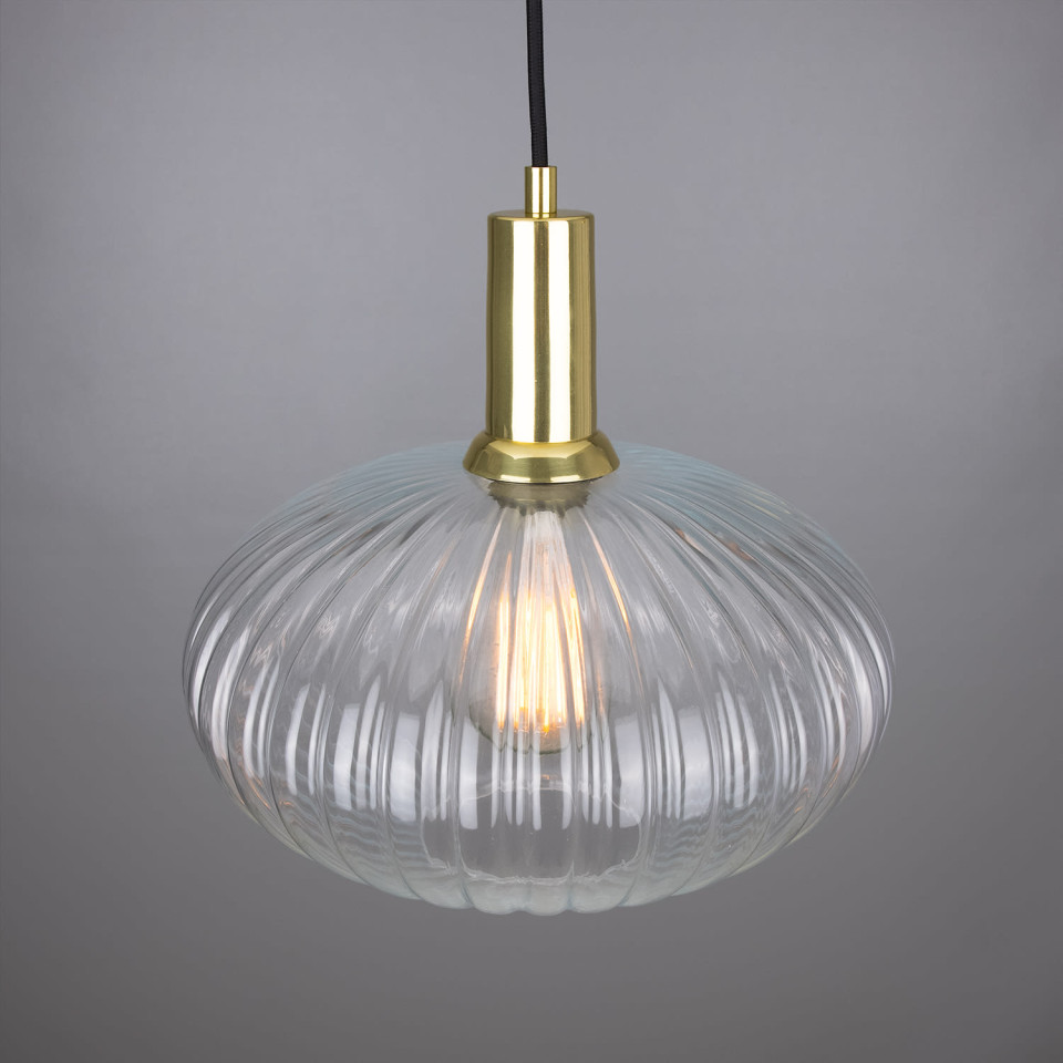 Neith taklampa mässing/glas 30cm