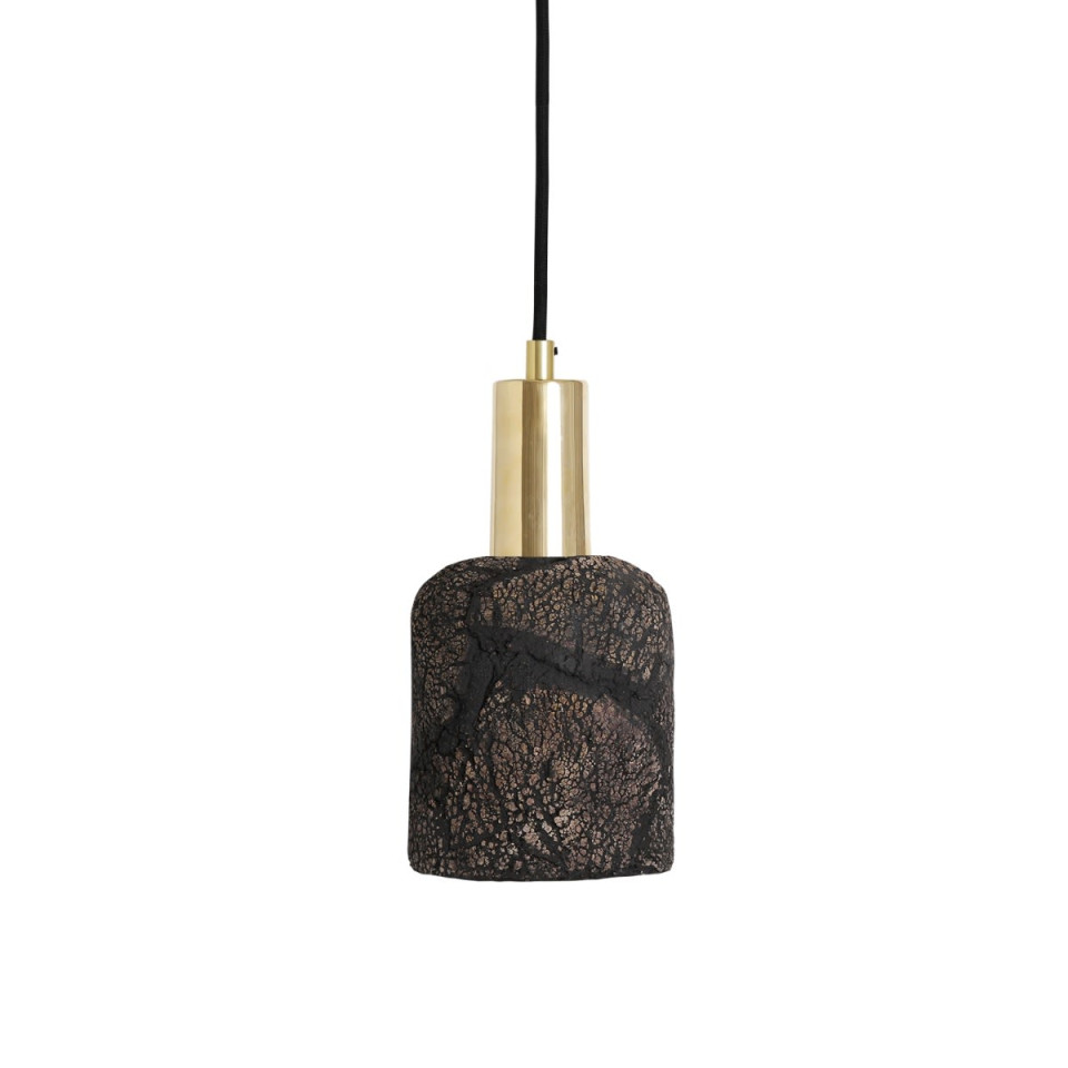 Osier Ceiling Lamp Ceramic Black Clay 11.5cm