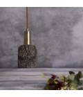 Osier Ceiling Lamp Ceramic Black Clay 11.5cm