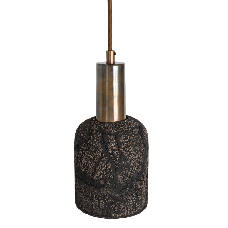 Osier Ceiling Lamp Ceramic Black Clay 11.5cm