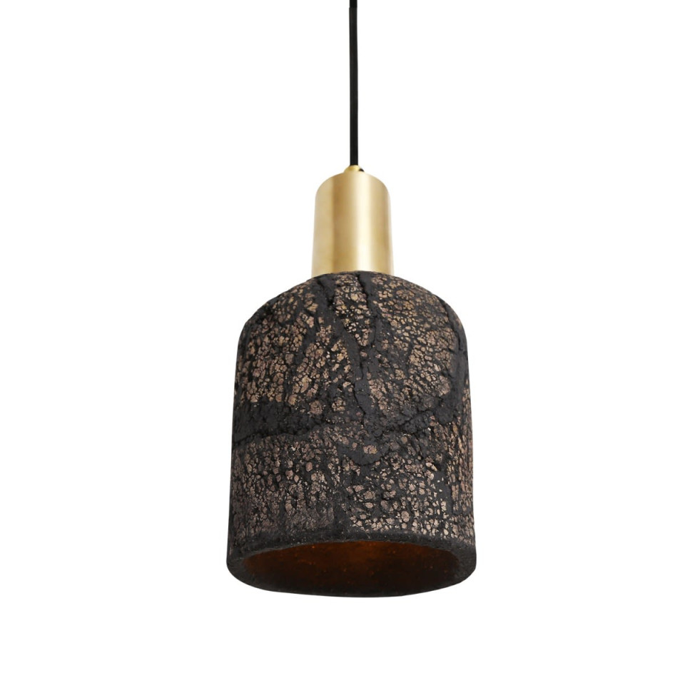 Osier Ceiling Lamp Ceramic Black Clay 11.5cm