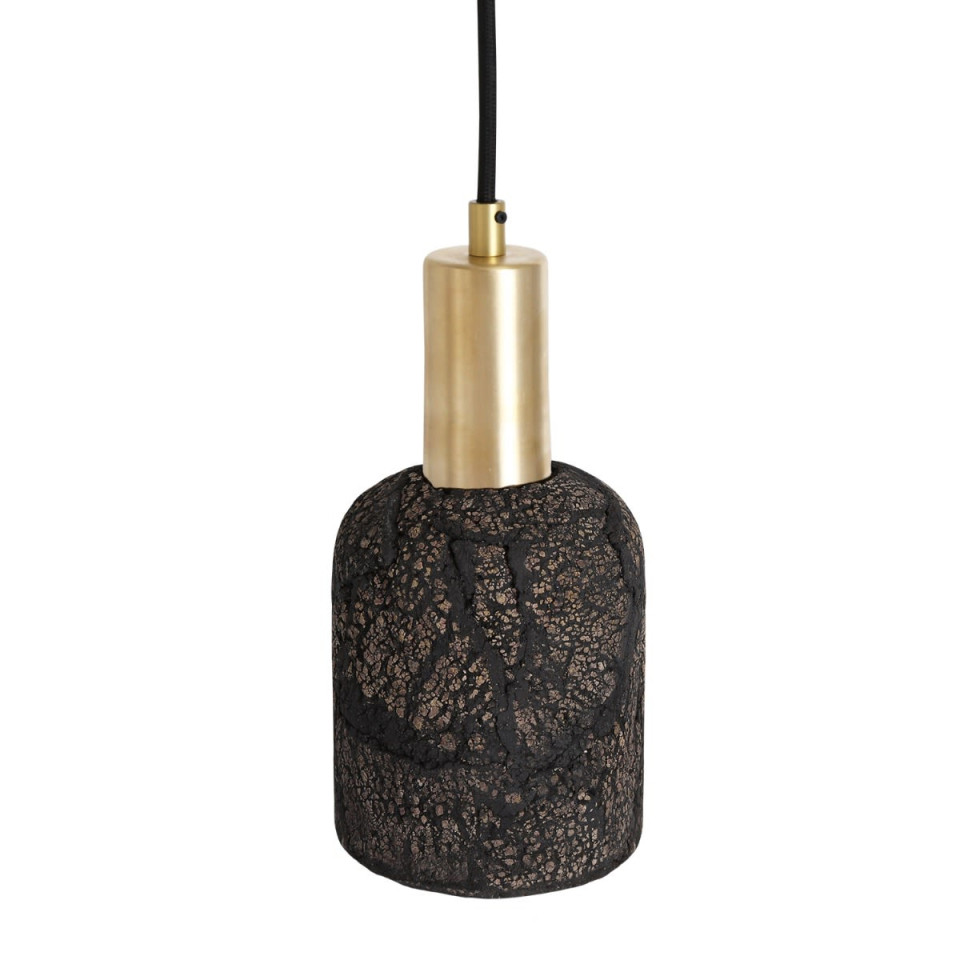 Osier Ceiling Lamp Ceramic Black Clay 11.5cm