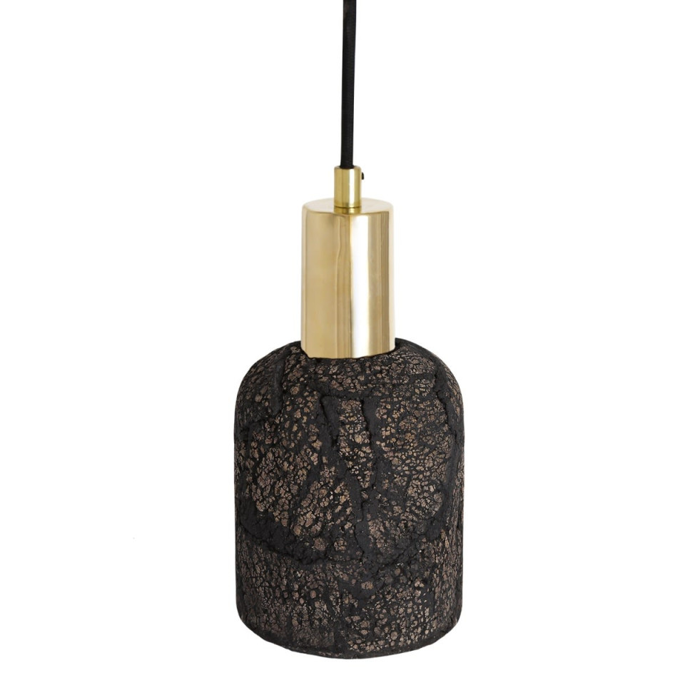Osier Ceiling Lamp Ceramic Black Clay 11.5cm