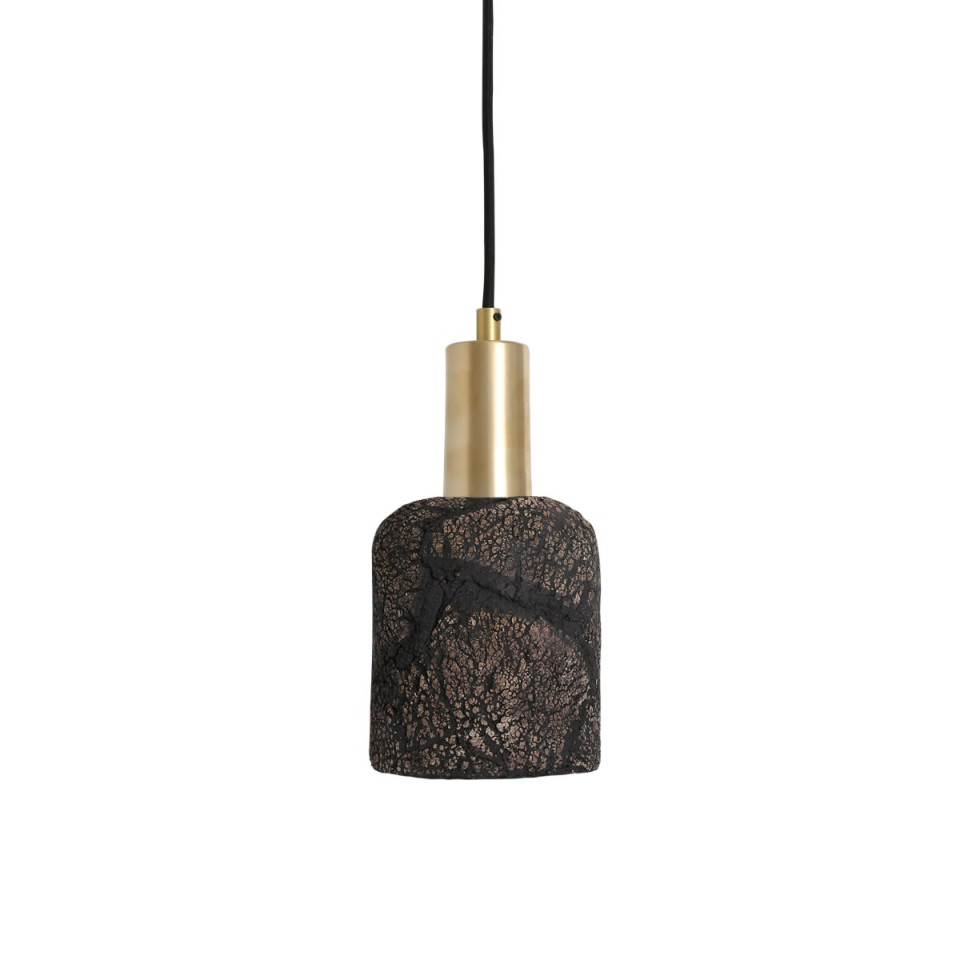 Osier Ceiling Lamp Ceramic Black Clay 11.5cm
