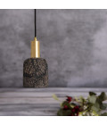 Osier Ceiling Lamp Ceramic Black Clay 11.5cm