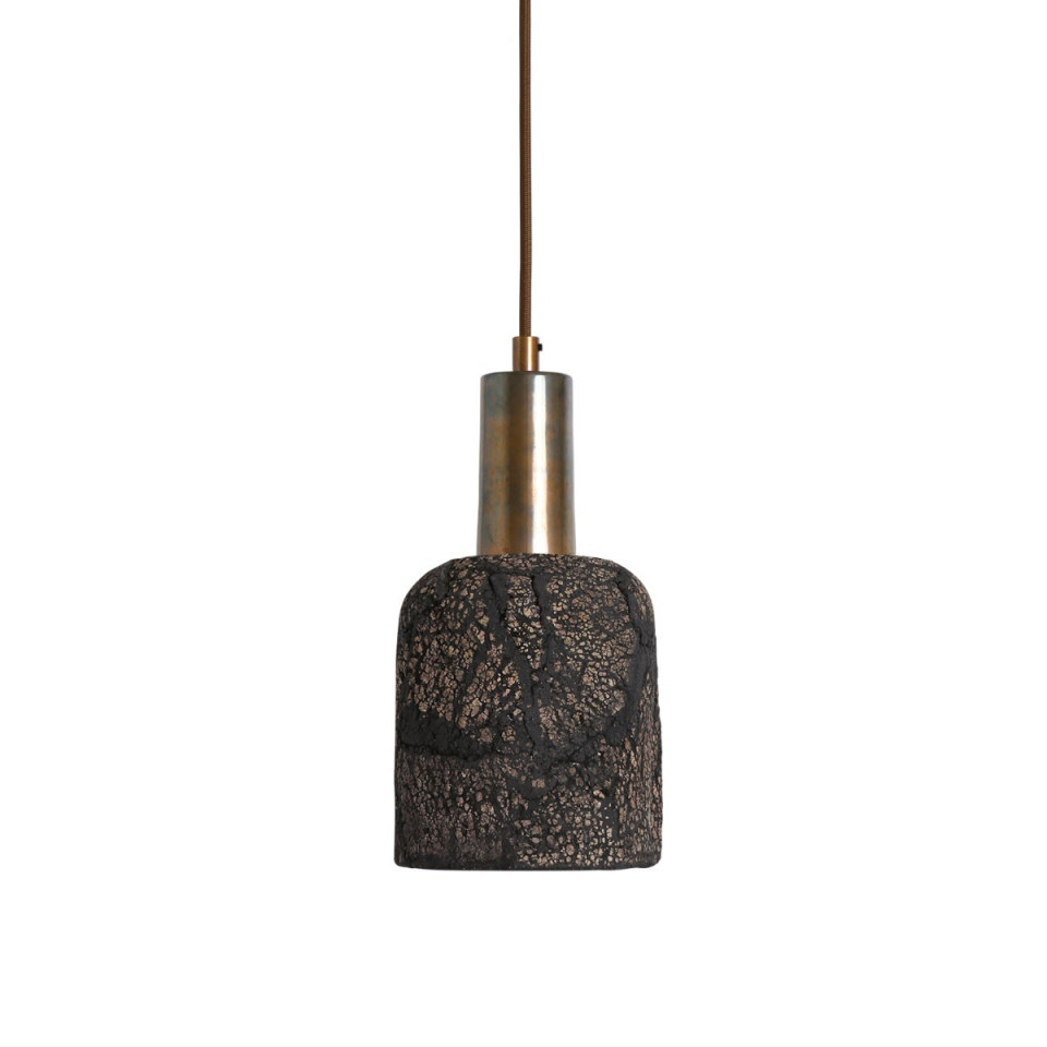 Osier Ceiling Lamp Ceramic Black Clay 11.5cm