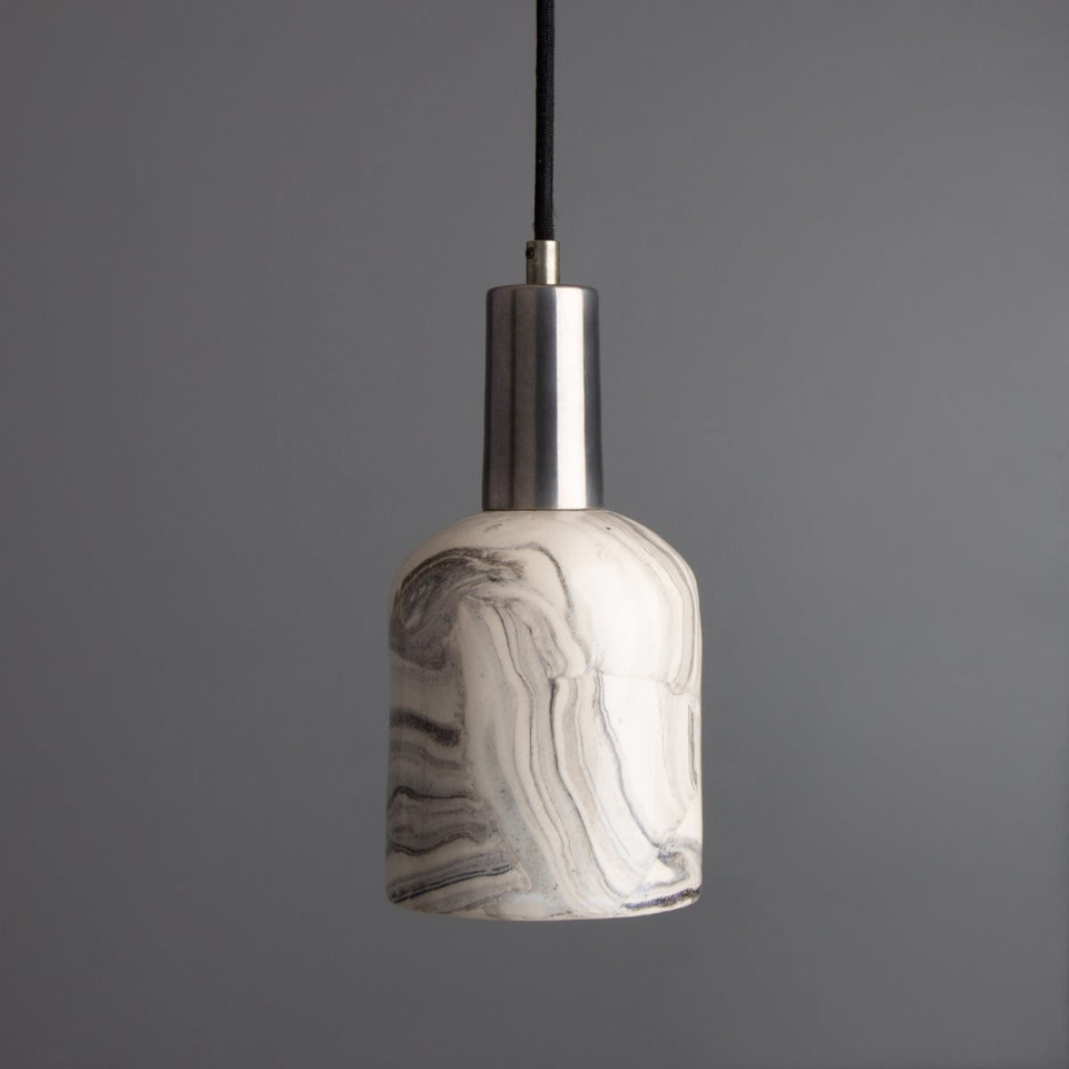 Osier Ceiling Lamp Ceramic Black/White 11.5cm