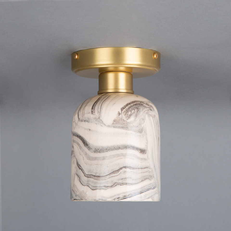 Osier flush fitting light Ceramic Black/White 11.5cm