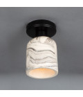 Osier flush fitting light Ceramic Black/White 11.5cm