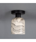 Osier flush fitting light Ceramic Black/White 11.5cm