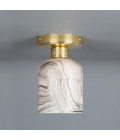 Osier flush fitting light Ceramic Black/White 11.5cm