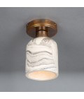 Osier flush fitting light Ceramic Black/White 11.5cm