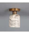 Osier flush fitting light Ceramic Black/White 11.5cm