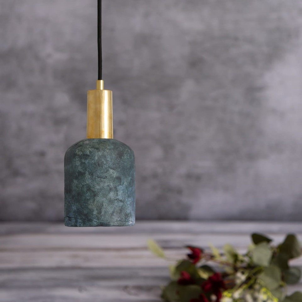 Osier Ceiling Lamp Ceramic Blue Earth 11.5cm