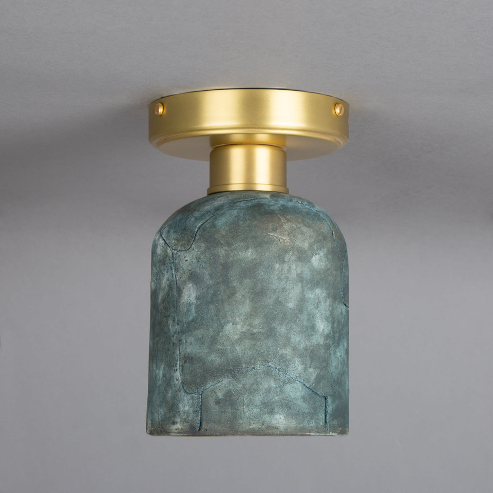 Osier flush fitting light Ceramic Blue Earth 11.5cm