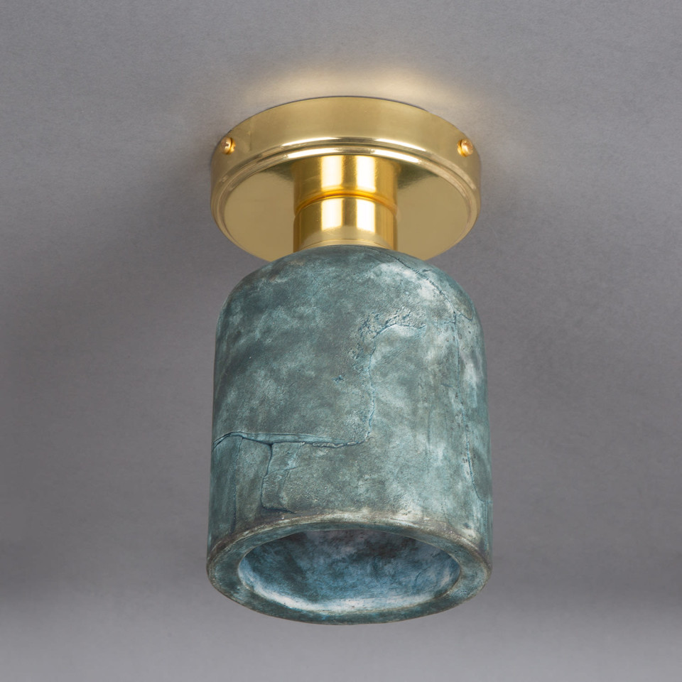 Osier flush fitting light Ceramic Blue Earth 11.5cm