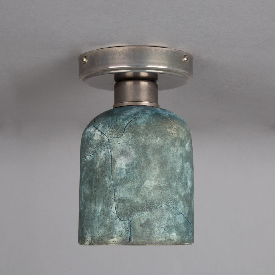 Osier flush fitting light Ceramic Blue Earth 11.5cm