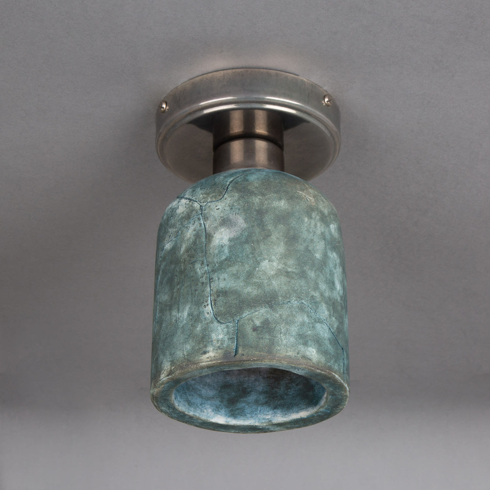 Osier flush fitting light Ceramic Blue Earth 11.5cm