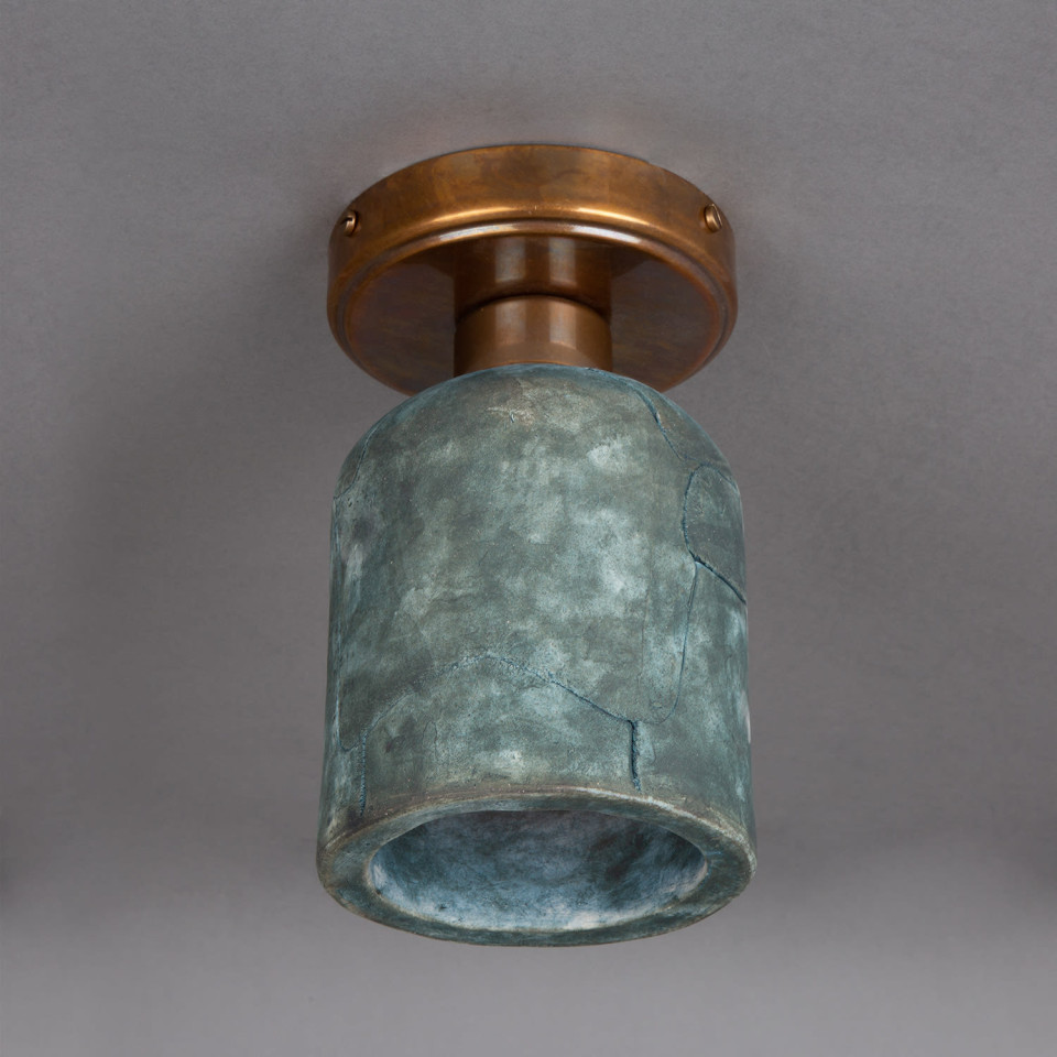 Osier flush fitting light Ceramic Blue Earth 11.5cm