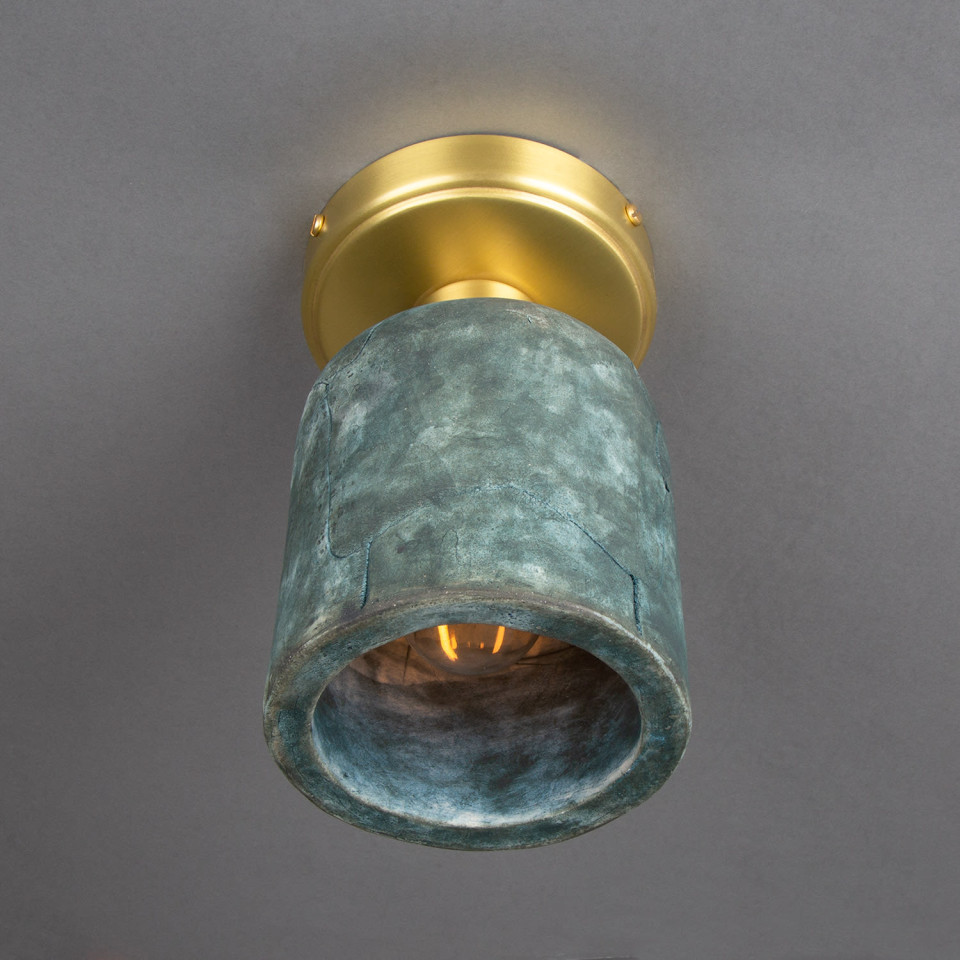 Osier flush fitting light Ceramic Blue Earth 11.5cm