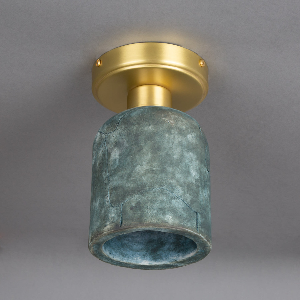 Osier flush fitting light Ceramic Blue Earth 11.5cm
