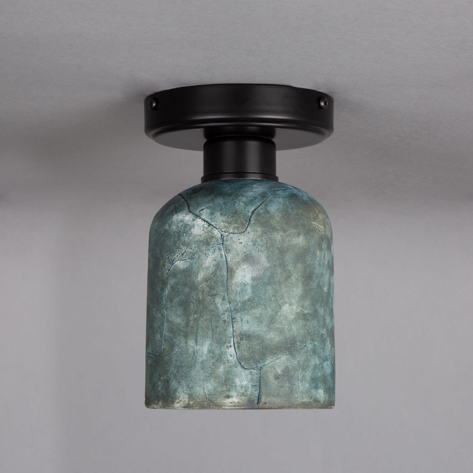 Osier flush fitting light Ceramic Blue Earth 11.5cm
