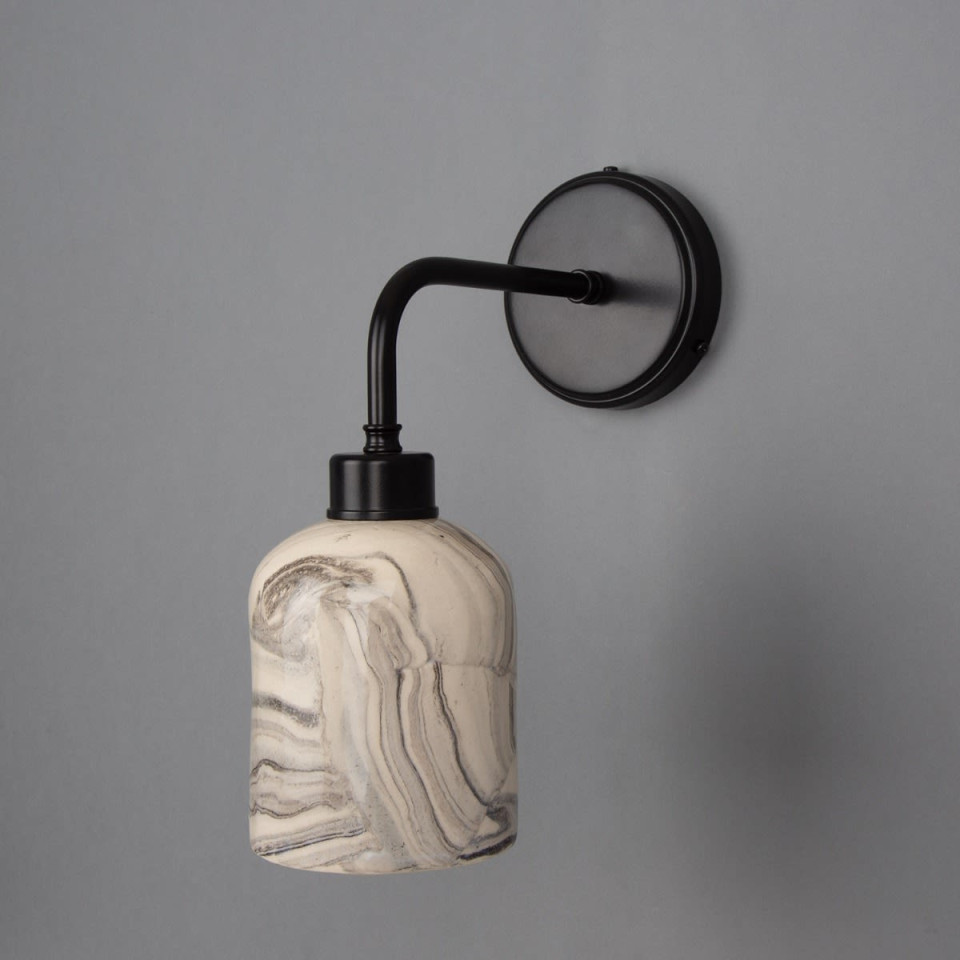Osier Wall Lamp Ceramic Black/White 31cm