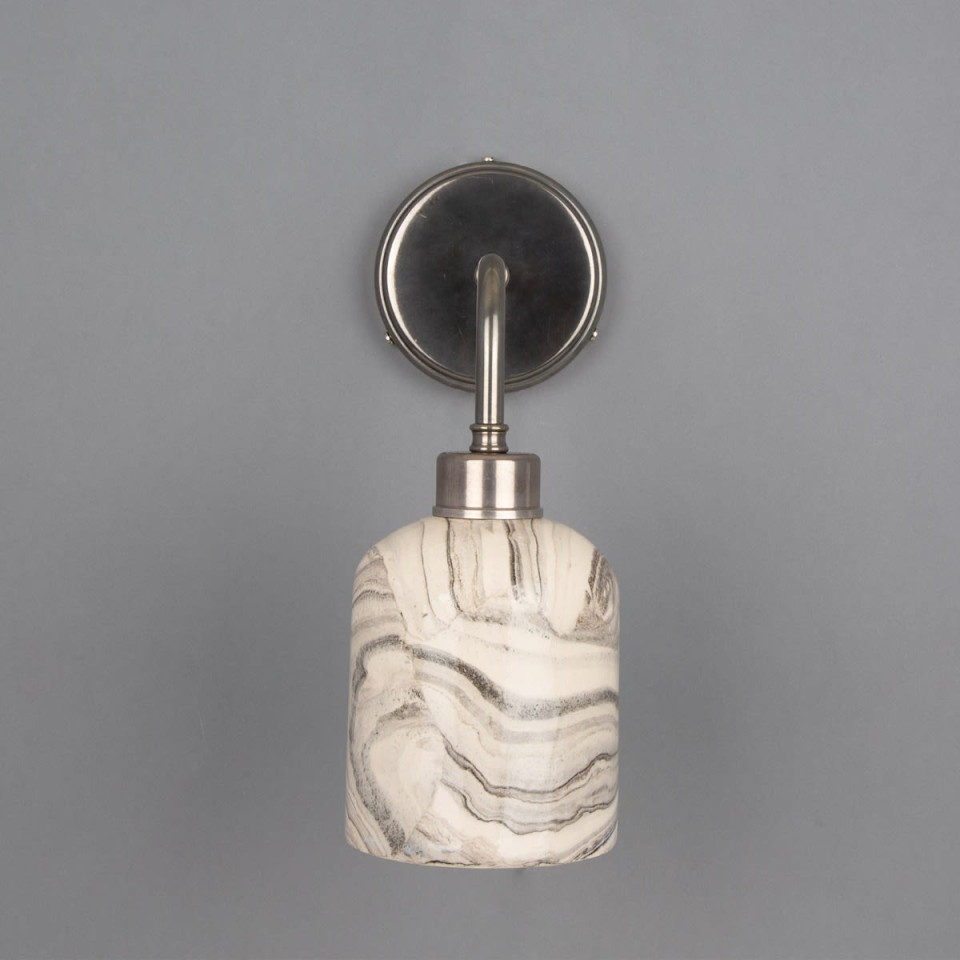 Osier Wall Lamp Ceramic Black/White 31cm