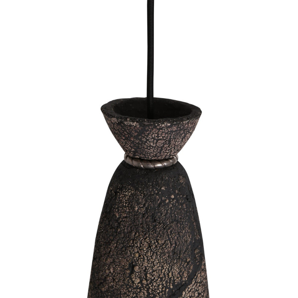 Pando Ceiling Lamp Ceramic Black Clay 14cm