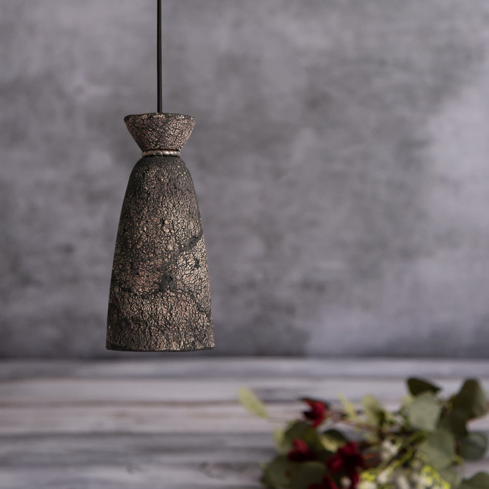 Pando Ceiling Lamp Ceramic Black Clay 14cm