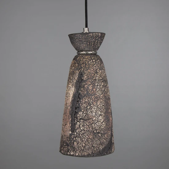 Parva badrumstaklampa keramik svart lera 14cm IP44