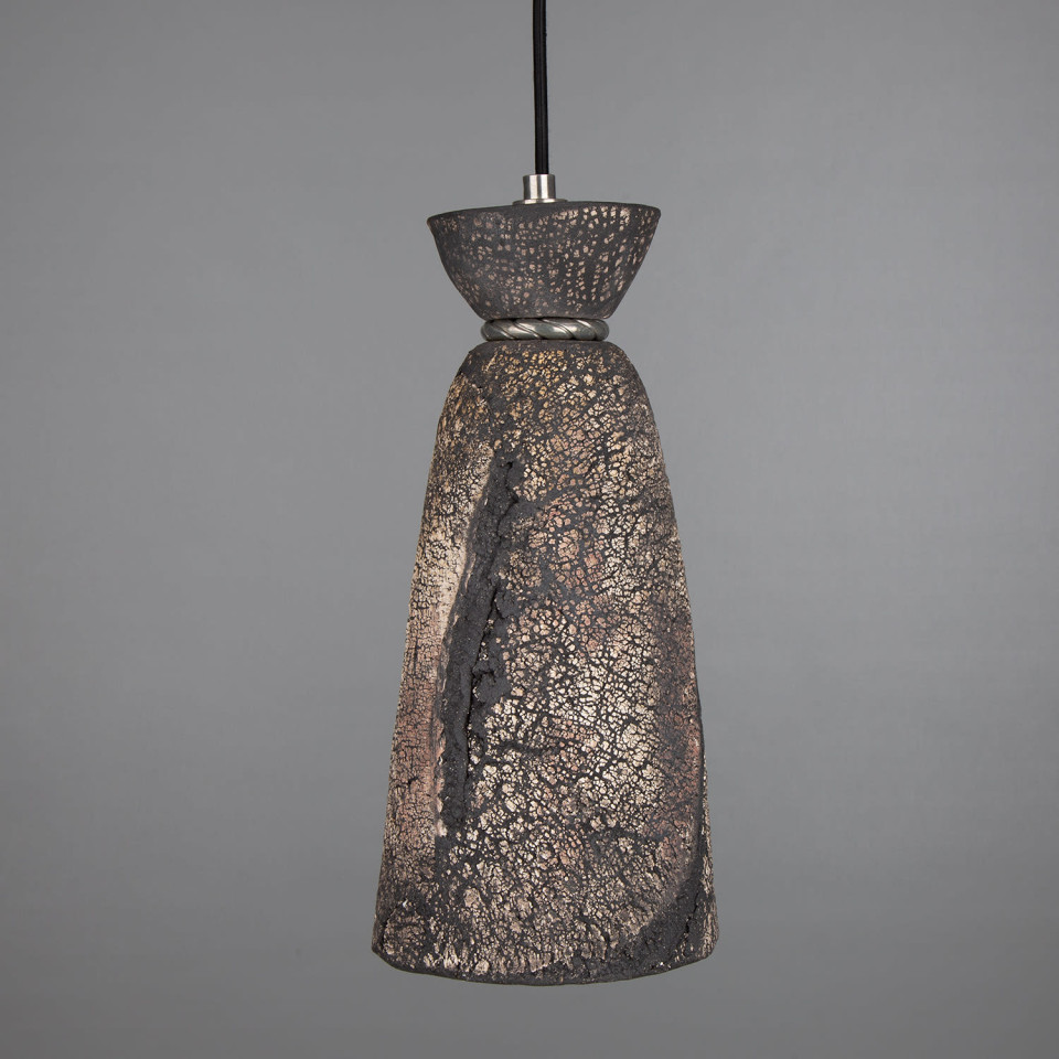 Parva badrumstaklampa keramik svart lera 14cm IP44