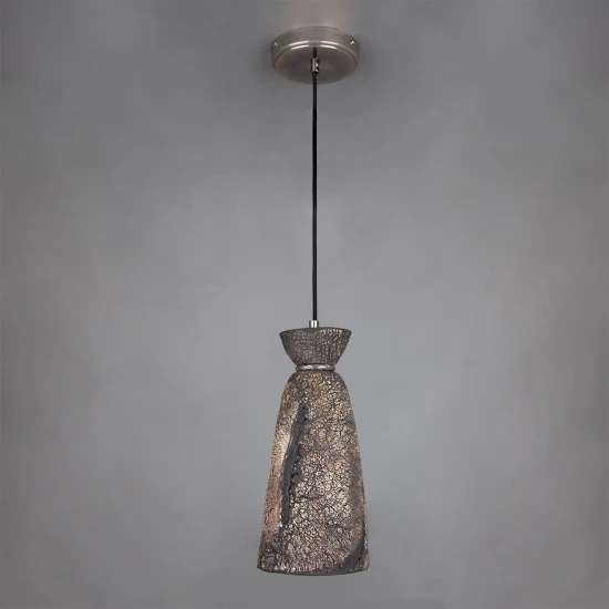 Parva badrumstaklampa keramik svart lera 14cm IP44