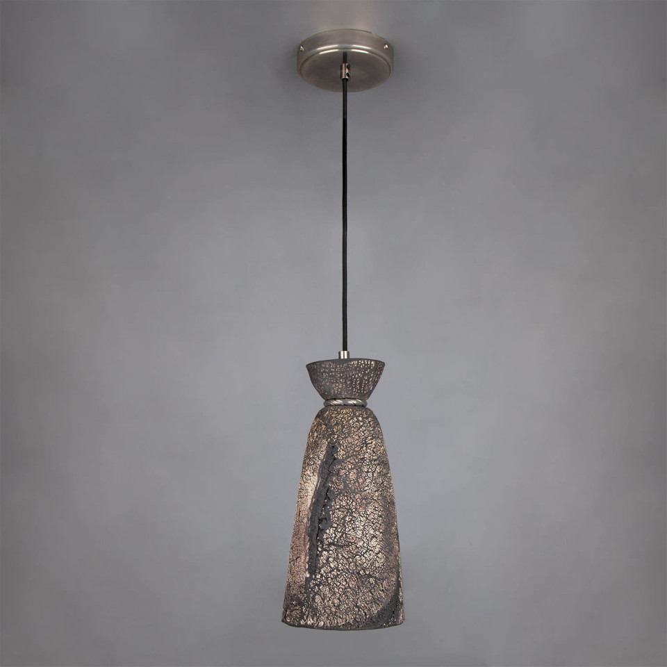 Parva badrumstaklampa keramik svart lera 14cm IP44