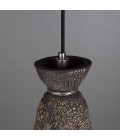 Parva badrumstaklampa keramik svart lera 14cm IP44