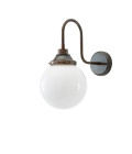 Pelagia Swan Neck Bathroom Wall Lamp Opal 40cm IP44
