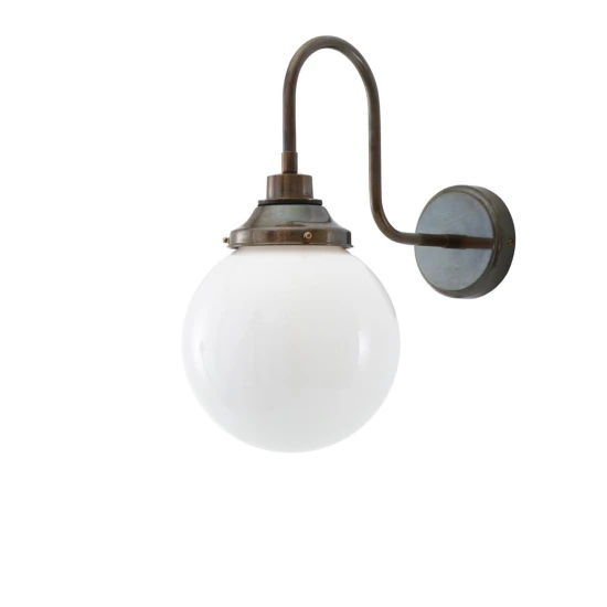 Pelagia svanhalsade badrumsvägglampa opal 40cm IP44