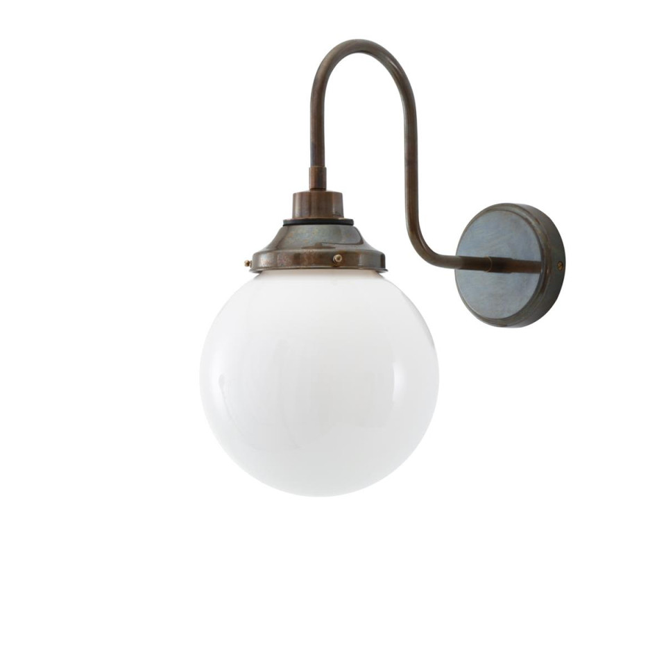 Pelagia Swan Neck Bathroom Wall Lamp Opal 40cm IP44